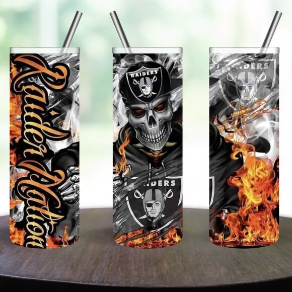 Stainless Steel RAIDER NATION 20oz Skinny Tumbler - Picture 1 of 5